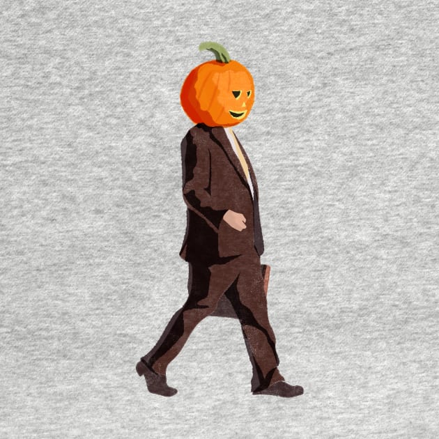 Dwight Schrute with a Pumpkin Head by StrayArte